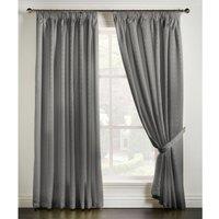 Essential Living Adiso Pencil Pleat Taped Top Curtains Silver 168cm x 137cm, Silver