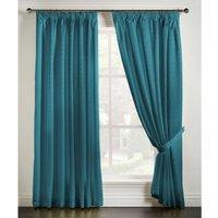 Essential Living Adiso Pencil Pleat Taped Top Curtains Teal 117cm x 183cm, Green