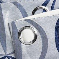 Essential Living Ome Eyelet Ring Top Curtains Navy 117cm x 137cm, Blue