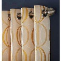 Essential Living Ome Eyelet Ring Top Curtains Ochre 228cm x 274cm, Yellow