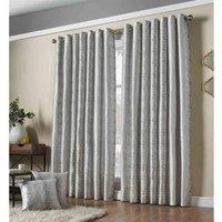 Essential Living Flections Eyelet Ring Top Curtains Silver 117cm x 229cm, Silver