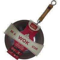 School of Wok by Dexam 10.5"/27cm Uncoated Carbon Steel Wok, Silver