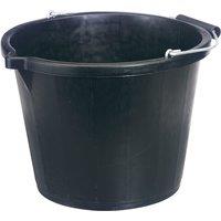 Draper Contractors Black Plastic Bucket, Black