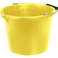 Draper Contractors Yellow Plastic Bucket, Yellow