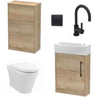 Hudson Reed Juno Wall Hung 440Mm Wc & Tap Autumn Oak, Brown