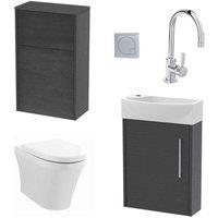 Hudson Reed Juno Wall Hung 440Mm Wc & Tap Graphite Grey