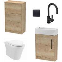 Hudson Reed Juno Wall Hung 440Mm Wc & Tap Autumn Oak
