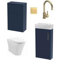 Hudson Reed Juno Floor Standing 440Mm Wc & Tap Electric Blue, Blue