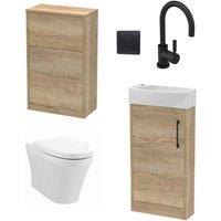 Hudson Reed Juno Floor Standing 440Mm Wc & Tap Autumn Oak