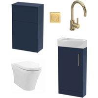 Hudson Reed Juno Floor Standing 440Mm Wc & Tap Electric Blue, Blue