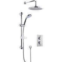 Nuie Concealed Round Thermostatic Twin Valve Kit & Head Chrome