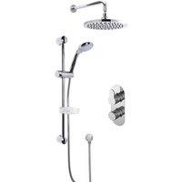 Nuie Concealed Round Thermostatic Twin Valve Kit & Head Chrome