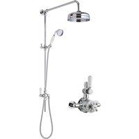 Hudson Reed Twin Exposed Valve & Rigid Riser Kit Chrome White, White