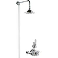 Hudson Reed Twin Exposed Valve & Rigid Riser Kit Chrome White, White