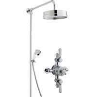 Hudson Reed Triple Exposed Valve & Rigid Riser Kit Chrome White, White