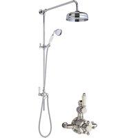 Nuie Twin Exposed Valve & Rigid Riser Kit Chrome White, White