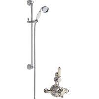 Nuie Twin Exposed Valve & Slide Rail Kit Chrome White, White