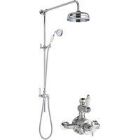 Nuie Twin Exposed Valve & Rigid Riser Kit Chrome White, White