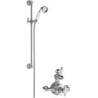 Nuie Twin Exposed Valve & Slide Rail Kit Chrome White, White