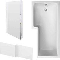 Nuie 1700 Sq Bath Panel & Chrome Screen Lh