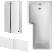 Nuie 1700 Sq Bath Panel & Chrome Screen Lh