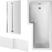 Nuie 1700 Sq Bath Panel & Chrome Screen Lh