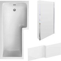 Nuie 1700 Sq Bath Panel & Chrome Screen Rh