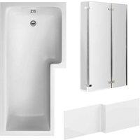Nuie 1700 Sq Bath Panel & Chrome Screen Rh