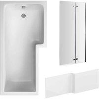 Nuie 1700 Sq Bath Panel & Chrome Screen Rh