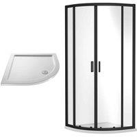 Nuie 900Mm Black Quadrant & Tray Black, Black