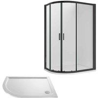 Nuie 1200X800 Black Offset Quad & Tray Lh Black, Black