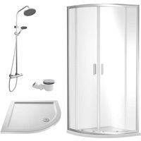 Nuie 900 Chrome Quadrant Tray & Shower Kit Chrome