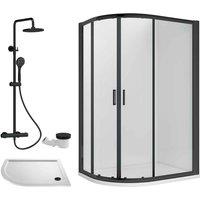 Nuie 1200X800 Black Offset Quadtraykit Lh Black, Black