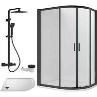 Nuie 1200X800 Black Offset Quadtraykit Rh Black, Black