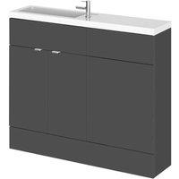 Hudson Reed Fusion 1000Mm Combination Vanity & Wc Compact - Gloss Grey, Grey