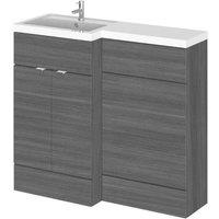 Hudson Reed Fusion 1000Mm Combination - Fd - Lh - Grey Woodgrain, Grey