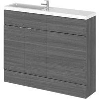 Hudson Reed Fusion 1100Mm Combination - Compact - Grey Woodgrain, Grey