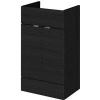 Hudson Reed 500Mm Vanity Unit - Black Woodgrain, Black