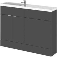 Hudson Reed Fusion 1200Mm Combination - Compact Option 1 - Gloss Grey, Grey