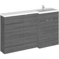 Hudson Reed Fusion 1500Mm Combination - Fd Option 1 - Rh - Grey Woodgrain, Grey