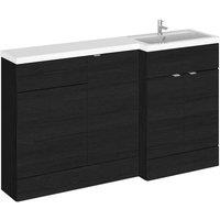 Hudson Reed Fusion 1500Mm Combination - Fd Option 1 - Rh - Black Woodgrain, Black