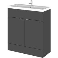 Hudson Reed Fusion 800Mm Fd Vanity Unit & Basin - Gloss Grey, Grey