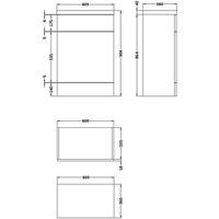 Hudson Reed Fusion 600Mm Fd Wc Unit & Polymarble Top - Grey Woodgrain, Grey