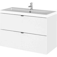 Hudson Reed Fusion 800Mm Vanity Unit & Basin - Gloss White, White