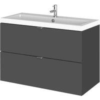 Hudson Reed Fusion 800Mm Vanity Unit & Basin - Gloss Grey, Grey