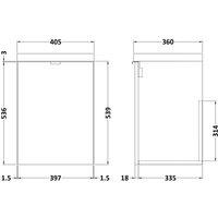 Hudson Reed Fusion 400Mm Vanity Unit & Basin - Grey Woodgrain, Grey