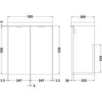 Hudson Reed Fusion 500Mm Wall Mounted Compact Vanity Unit & Basin - Grey Woodgrain, Grey
