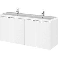 Hudson Reed Fusion 1200 Wh 4-door Vanity W Double Basin - Gloss White, White