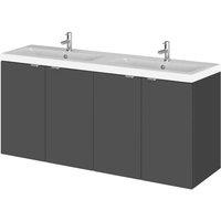 Hudson Reed Fusion 1200 Wh 4-door Vanity W Double Basin - Gloss Grey, Grey