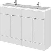 Hudson Reed Fusion 1200 Fs 4-door Vanity W Double Basin - Gloss Grey Mist, Grey